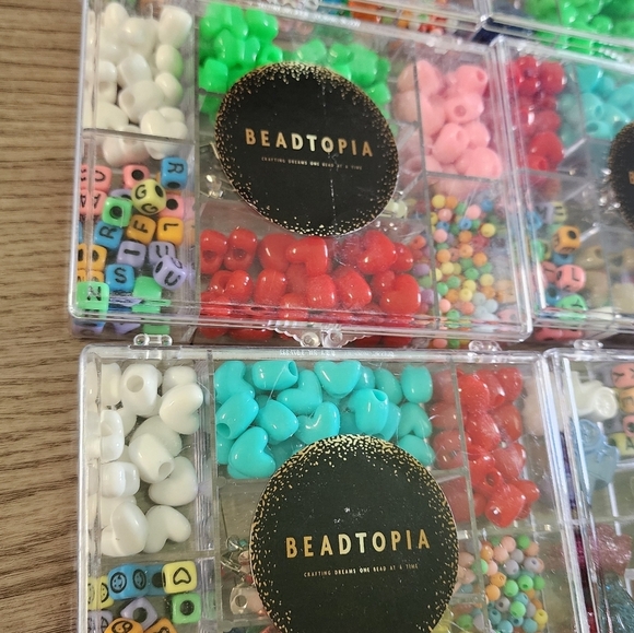6x Random Beadtopia Colorful Bead Set Letters Shapes Colors Crafts Art New - Picture 5 of 6